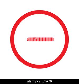 Icône de ligne moins isolée sur fond blanc. Icône fine et plate noire sur un style moderne. Symbole linéaire et contour modifiable. Simple et pixel perfec Illustration de Vecteur