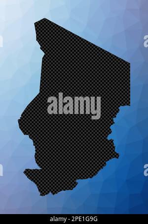 Carte géométrique du Tchad. Stencil de Chad en forme de poly bas. Illustration vectorielle de pays attrayante. Illustration de Vecteur