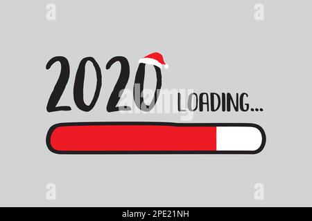 Barre de téléchargement rouge Doodle,2020 chargement de texte.modèle de page Web. Illustration vectorielle Illustration de Vecteur