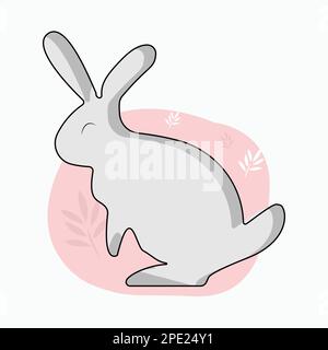 Les lapins sont isolés sur un fond blanc. joli joli joli lapin isolé. Illustration de Vecteur