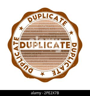 Dupliquer le badge. Timbre rond de mot grunge avec texture dans le thème de couleur Espresso Martini. Joint double géométrique de style vintage avec rayures dégradées. Illustration de Vecteur
