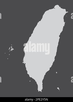 Silhouette de carte de Taïwan isolée sur fond sombre Illustration de Vecteur