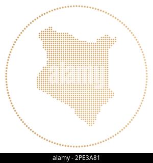Badge numérique Kenya. Carte en pointillés du Kenya en cercle. Icône technologique du pays avec points en dégradé. Illustration vectorielle attrayante. Illustration de Vecteur