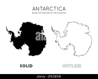 Carte de l'Antarctique. Carte vectorielle vierge du pays. Frontières de l'Antarctique pour votre infographie. Illustration vectorielle. Illustration de Vecteur