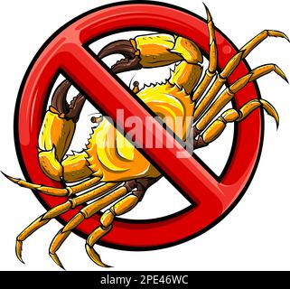 Vector Allergy fruits de mer interdit icône sur fond blanc. Illustration de Vecteur