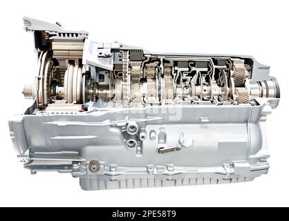 transmission hybride enfichable à 8 vitesses, isolée, blanche Banque D'Images