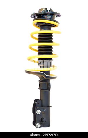 Amortisseurs pour voiture isolés blancs Banque D'Images