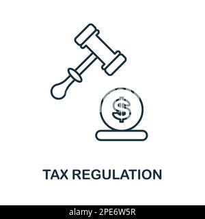 Icône de ligne de réglementation fiscale. Monochrome simple Tax Regulation icône de contour pour les modèles, la conception de Web et l'infographique Illustration de Vecteur