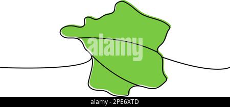 France silhouette colorée dessin continu d'une ligne. France Country silhouette continue une ligne illustration colorée. Illustration de Vecteur