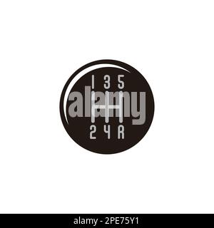 poignée de voiture ronde manuelle engrenages de voiture logo vecteur Illustration de Vecteur