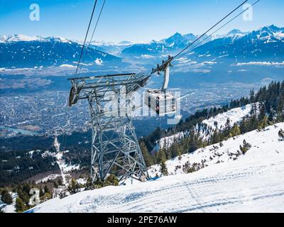 Seegrubenbahn, domaine skiable de Nordkette Innsbruck, Tyrol Banque D'Images