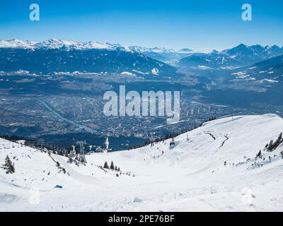 Seegrubenbahn, domaine skiable de Nordkette Innsbruck, Tyrol Banque D'Images