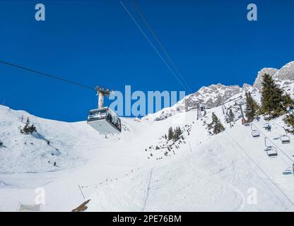 Seegrubenbahn, domaine skiable de Nordkette Innsbruck, Tyrol Banque D'Images