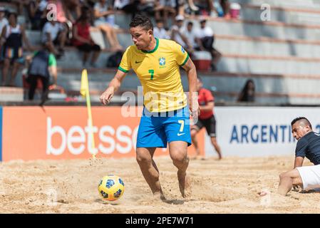 Rosario, Argentine. 15th mars 2023. ROSÁRIO, SF - 15.03.2023: COPA AMÉRICA DE FUTEBOL DE AREIA - Edson Souza (BRA), pendant le match entre le Brésil et l'Equateur dans le match de football de plage de Copa America à Rosario, en Argentine. (Photo: Sporeo/Fotoarena) crédit: Foto Arena LTDA/Alay Live News Banque D'Images