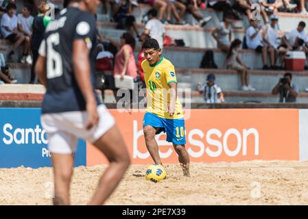 Rosario, Argentine. 15th mars 2023. ROSÁRIO, SF - 15.03.2023: COPA AMÉRICA DE FUTEBOL DE AREIA - Luiz Braga (BRA), pendant le match entre le Brésil et l'Equateur dans le match de football de plage de Copa America à Rosario, en Argentine. (Photo: Sporeo/Fotoarena) crédit: Foto Arena LTDA/Alay Live News Banque D'Images