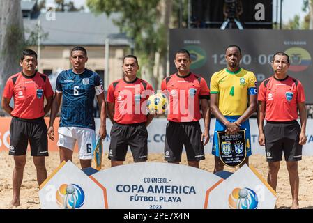 Rosario, Argentine. 15th mars 2023. ROSÁRIO, SF - 15.03.2023: COPA AMÉRICA DE FUTEBOL DE AREIA - capitaines, pendant le match entre le Brésil et l'Equateur dans le match de football de plage de Copa America à Rosario, en Argentine. (Photo: Sporeo/Fotoarena) crédit: Foto Arena LTDA/Alay Live News Banque D'Images