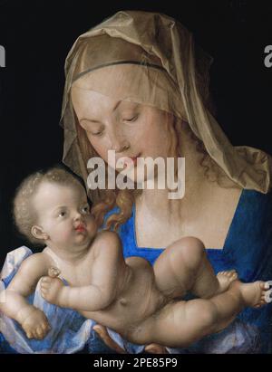 Vierge et enfant avec une poire 1512 par Albrecht Dürer Banque D'Images