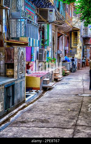 Chandni Chowk, rue latérale dans la vieille ville de Delhi Banque D'Images
