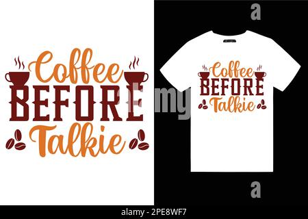 T-shirt à motif café en Typographie Illustration de Vecteur