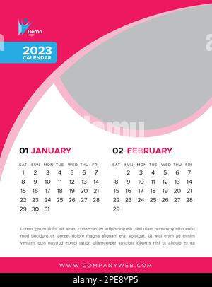 Modèle de conception de calendrier moderne 2025. Illustration de Vecteur