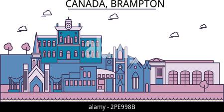 Canada, sites touristiques de Brampton, illustration de voyages urbains vectoriels Illustration de Vecteur