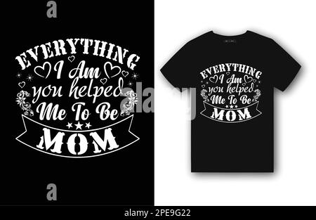 Maman typographie t-shirt design, maman amour t-shirt design au monde vous êtes une mère mais à votre famille vous êtes le monde, le jour des mères amour maman t-shirt Illustration de Vecteur