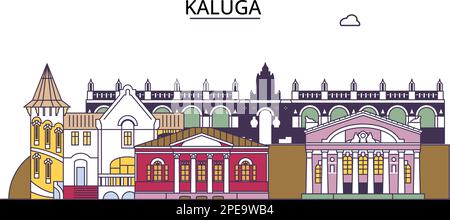 Russie, sites touristiques de Kaluga, illustration de voyage de ville vecteur Illustration de Vecteur