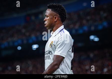 Madrid, Espagne. 15th mars 2023. Vinicius Junior (Real Madrid) lors du match de football entre Madrid et Liverpool, valable pour la deuxième partie du tour de 16 de l'UEFA Championâ&#X80;&#x99;s League célébrée à Madrid, Espagne au stade Bernabeu le mercredi 15 mars 2023 crédit: Independent photo Agency/Alay Live News Banque D'Images