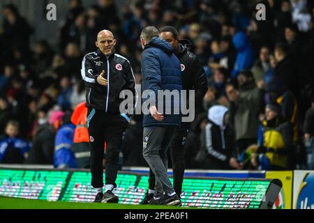 Blackburn, Royaume-Uni. 15th mars 2023. Gestionnaire de lecture Paul Ince et Blackburn Rovers Gestionnaire Jon Dahl Tomasson poignée de main après le match du championnat Sky Bet Blackburn Rovers vs Reading à Ewood Park, Blackburn, Royaume-Uni, 15th mars 2023 (photo de Ben Roberts/News Images) à Blackburn, Royaume-Uni le 3/15/2023. (Photo de Ben Roberts/News Images/Sipa USA) crédit: SIPA USA/Alay Live News Banque D'Images
