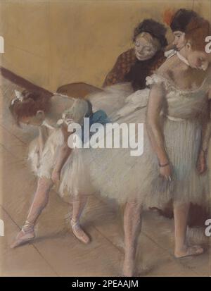 Tableau Imprimé Edgar Degas - Les Danseurs Pratiquent Au Bar - Cadre Bois Prêt à Accrocher