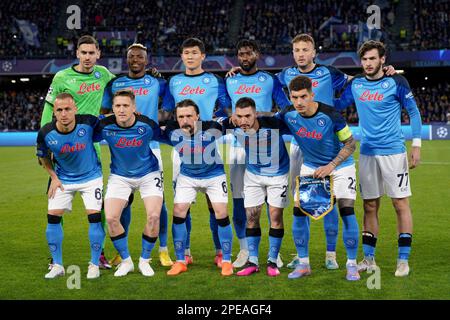 Naples, Italie. 15th mars 2023. Équipe de la SSC à Naples lors du tournoi de la Ligue des champions de l'UEFA de 16 pieds deux matchs entre Naples et Eintracht Francfort au Stadio Diego Armando Maradona, Naples, Italie, le 15 mars 2023. Credit: Giuseppe Maffia/Alay Live News Banque D'Images