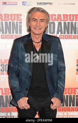Rome, Italie. 15th mars 2023. Luciano Ligabue assiste à la séance photo du film 'Ligabue 30 anni in un giorno Campo volo' au cinéma Barberini. Crédit : SOPA Images Limited/Alamy Live News Banque D'Images