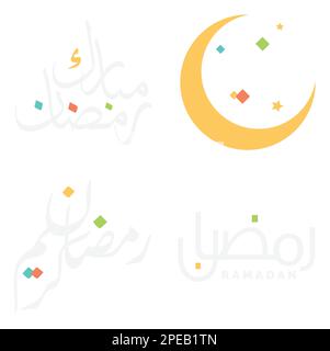 Typographie de salutation arabe pour les célébrations du ramadan Kareem. Illustration de Vecteur