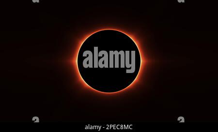Effet eclipse total sur fond noir. Parfait pour toutes les utilisations. Illustration de Vecteur