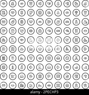 ensemble de 100 icônes de médecin. Illustration de 100 icônes de médecin ensemble de vecteurs isolé sur fond blanc Illustration de Vecteur