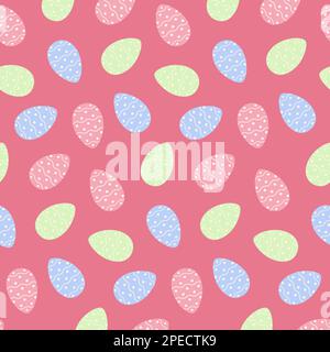 Motif Pâques sans couture avec différents œufs de Pâques colorés dans des teintes tendance. Joyeuses Pâques. Printemps. Design pour l'emballage du papier, de l'affiche, des cartes, de l'accueil ou de l'invitation, de l'étiquette de prix ou de l'étiquette, du livret. EPS Illustration de Vecteur