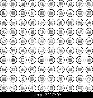 ensemble de 100 icônes de ville. Illustration de 100 icônes de ville ensemble de vecteurs isolé sur fond blanc Illustration de Vecteur