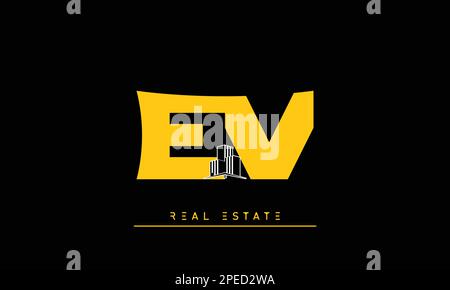 Lettres immobilières initiales Monogram logo FV , VF Illustration de Vecteur