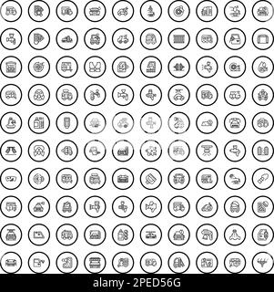 ensemble de 100 icônes de voiture. Illustration de 100 icônes de voiture ensemble de vecteurs isolés sur fond blanc Illustration de Vecteur