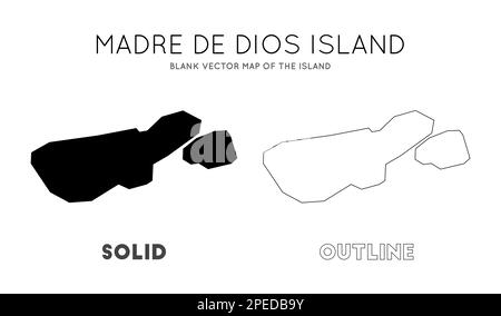 Carte de l'île de Madre de Dios. Borders of Madre de Dios Island pour votre infographie. Illustration vectorielle. Illustration de Vecteur