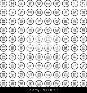 ensemble de 100 icônes d'officier. Illustration de 100 icônes d'officier ensemble de vecteur isolé sur fond blanc Illustration de Vecteur