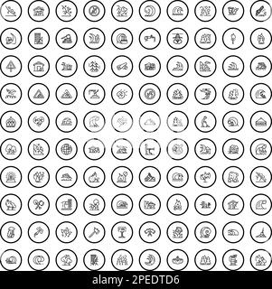 ensemble de 100 icônes de sinistre.Illustration de 100 icônes de désastre ensemble de vecteurs isolé sur fond blanc Illustration de Vecteur