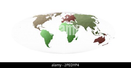 Vecteur de carte du monde. Projection Bromley. Illustration vectorielle admirable. Illustration de Vecteur