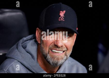 Madrid, Espagne. 15th mars 2023. Jurgen Klopp, entraîneur-chef du FC Liverpool, a été vu lors de la Ligue des champions de l'UEFA, Round of 16, second Leg entre le Real Madrid CF et le FC Liverpool au stade Santiago Bernabeu. Score final ; Real Madrid 1:0 Liverpool. Crédit : SOPA Images Limited/Alamy Live News Banque D'Images