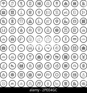 100 icônes d'historique définies. Illustration de 100 icônes d'historique ensemble de vecteurs isolés sur fond blanc Illustration de Vecteur