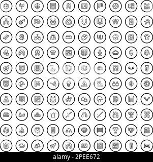 ensemble de 100 icônes passe-temps. Illustration du contour de 100 icônes de passe-temps ensemble de vecteurs isolé sur fond blanc Illustration de Vecteur