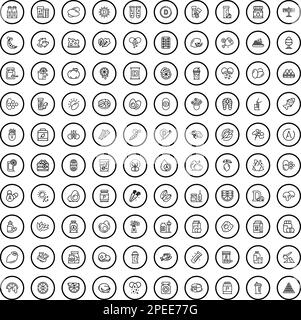 ensemble de 100 icônes de vitamines.Illustration de contour de 100 icônes de vitamines ensemble de vecteur isolé sur fond blanc Illustration de Vecteur