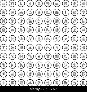 100 icônes de blessures sont définies. Illustration de 100 icônes de blessures ensemble de vecteurs isolé sur fond blanc Illustration de Vecteur