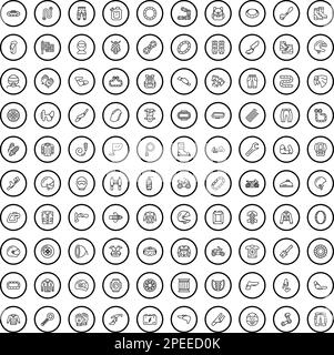 ensemble de 100 icônes de sport automobile. Illustration de 100 icônes de sports motorisés ensemble de vecteurs isolé sur fond blanc Illustration de Vecteur