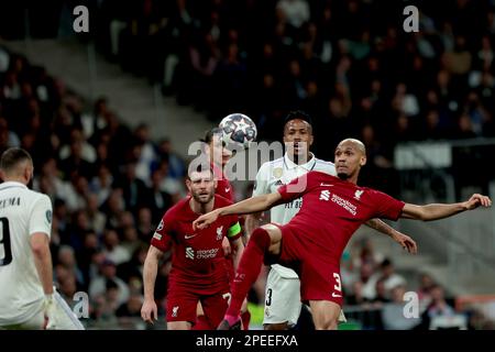 Madrid, espagnol. 15th mars 2023. Madrid Espagne; 03.15.2023.- joueur de Liverpool Fabinho. Real Madrid vs Liverpool ronde de 16 jour de match 2 de 2 dans la Ligue des Champions. Stade Santiago Bernabeu dans la capitale du Royaume d'Espagne. Note finale 1-0 résultat global 6-2 crédit: Juan Carlos Rojas/dpa/Alamy Live News Banque D'Images